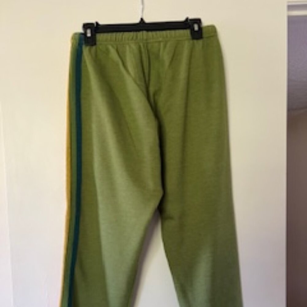 Aviator Nation 5 Stripe Sweatpants Green "Rainbow Stripe" - Picture 3 of 6